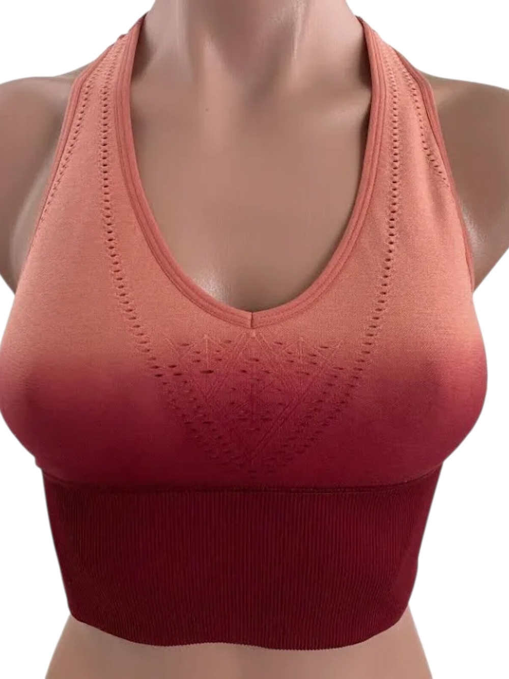 NWOT PINK Victoria's Secret Ombre Seamless Lightly Lined V Sports Bralette Small
